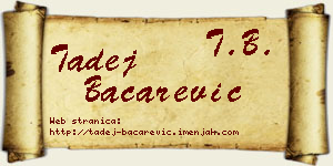 Tadej Bačarević vizit kartica
